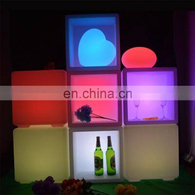 PE Plastic LED ice bucket luminous long rectangle buckets light color changing champagne beer red wine cooler ice pail