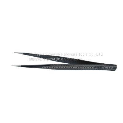 Precision Stainless Steel Hard Anti-static Tweezers Bird's Nest Hair Picking Clip Maintenance Tweezers Pointed Straight Head With Texture 16 Tweezers