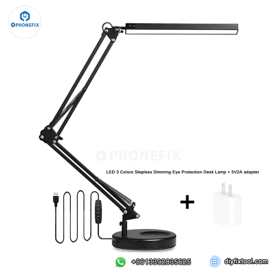 LED Eye Protection Desk Lamp Metal Swing Arm Table Lamp