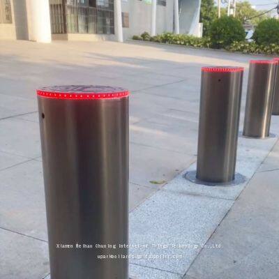 UPARK Wholesale Road Traffic Intelligent Pedestrian Warning Bollard System Anti-collision Telescopic Auto-Bollards