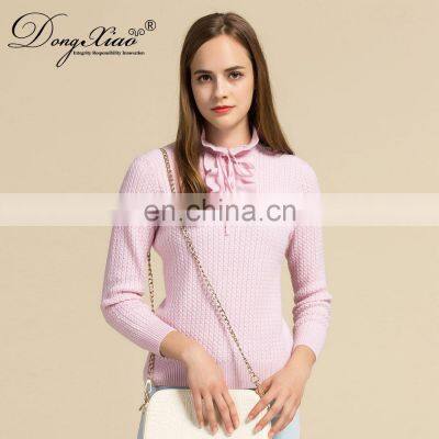 Wholesale Women's Keep Warm Pullover Pink Ladies Cable Cashmere Sweater photo-5