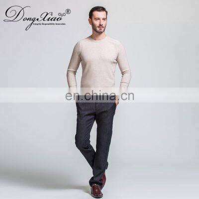 Wholesale Men Vintage Crew Neck Sweaters Long Sleeves Wool Cashmere Sweater