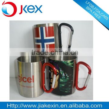 printing logo stainless travel mug with handle