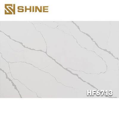 High Quality Modern Design Calacatta White Artificial Quartz Stone Slab Versatile Bathroom Table Top Kitchen Dining Living Room photo-4