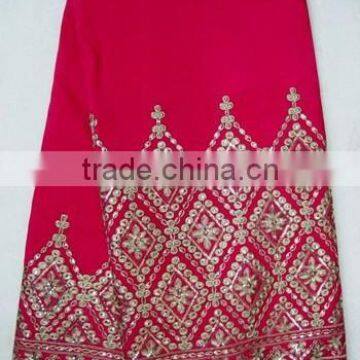 Hot selling african raw silk george fabric embroidery design j234-2