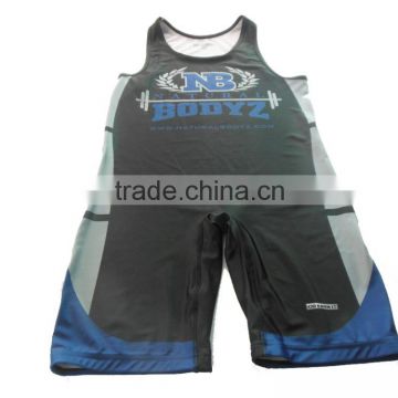 Custom cheap sublimation polyester wrestling singlets