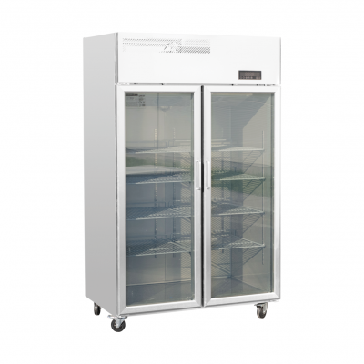 Equipamiento de refrigeración para cocinas industriales. Refrigerador de aire con doble/cuatro puertas de cristal