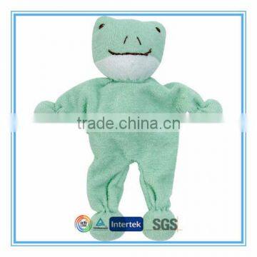 Customized stuffed green frog puppet