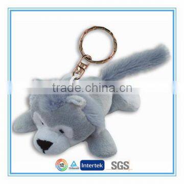 Small size mini plush wolf keychain toys 4"