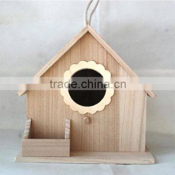 Small New Unfinished Wooden Craft Bird House Wholesale, Decorative Small Bird Cage for Decoration