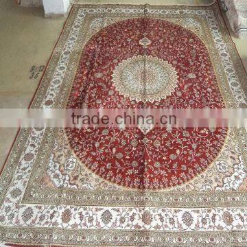 9x12 size Hand Knotted Persian rug in cotton & Silk