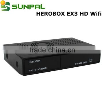 Combo Tuner DVB-S2 + DVB-T2 / DVB-C Receiver Enigma 2 Linux OS Herobox EX3 Wifi Receiver for TV Hot Selling 2016 Herobox EX3