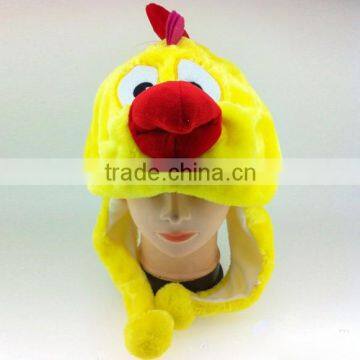 plush animal hat/adult animal winter hats/plush hat/plush duck hat