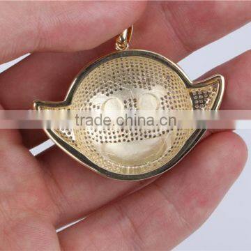 Hip Hop Style Jewelry Funny Face Pendant 925 Silver Micro Setting High Polish