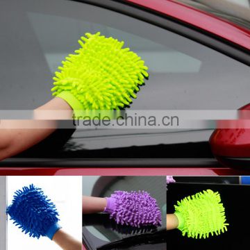 Cotton cleaning dusting gloves / cleaning glove with scouring pad