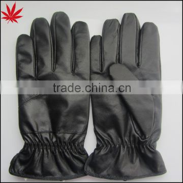 Men's cheap pig leather gloves with fake lamb wool lining