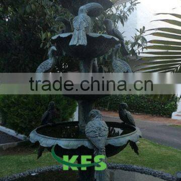 Bronze group birds decor fountain sculpture