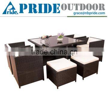 Classic Dining Table Set Wicker Garden Furniture Outdoor Cheap Wholesale Rattan Wicker Furniture