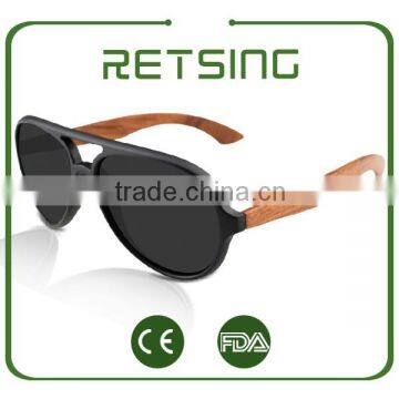 China Pilot Polarized Plastic Wooden Bamboo Sunglasses photo-4