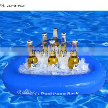 Inflatable floating beer pong racks