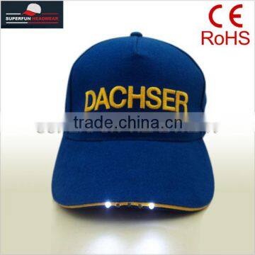 Embroidery Customized Logo Cotton LED Caps photo-3