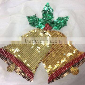 Emboridery Christmas Bells Shape Sequin Applique For Women -- S1411 photo-2