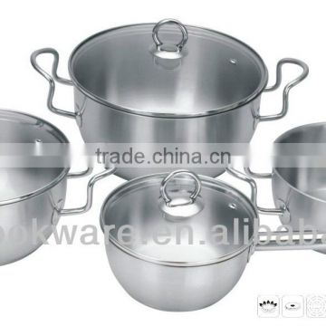 8Pcs Muliti-function 18/8 Classic Stainless Steel Cookware Set