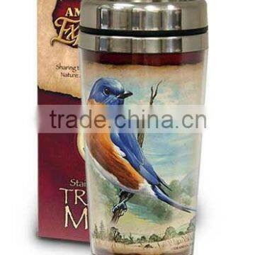 Promotional double wall travel mugs