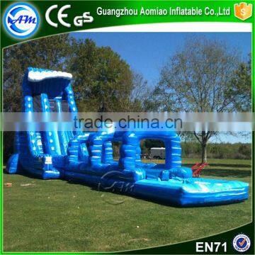 Customize inflatable double lane slip slide with pool