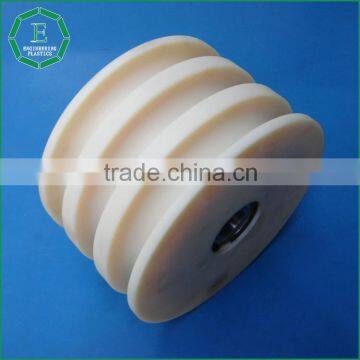 Engineering Cnc Machined Nylon Pulley 3 v Groove Durable Plastic Pulley Bearing Wheel photo-5