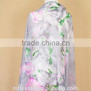 Top one 100% silk chiffon fabric digital print