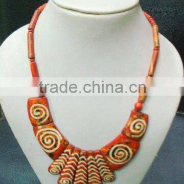 Painted Tribal Bone necklace
