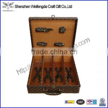 2014 Hot New High Quality Leather Wine Opener Gift Set for 4 Wines