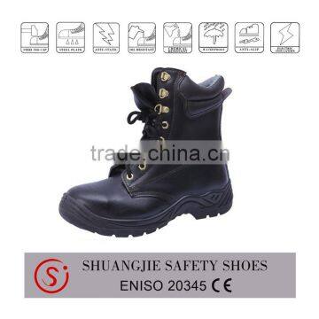 Quality industrial safety shoes leather toe cap work boots 8083