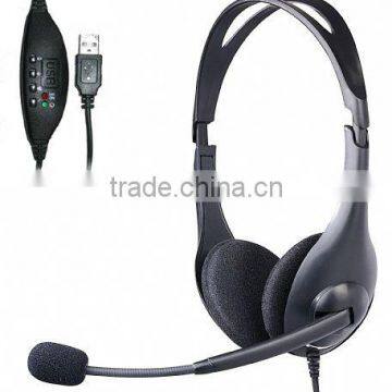 Digital sound usb headphone with microphone and volume control