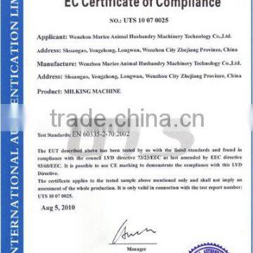 EC Certificate of Compliance