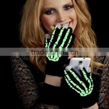 Unisex Touchscreen Fluorescent gloves Supplier From China