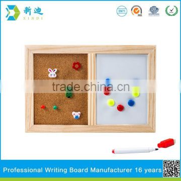 Lanxi xindiwood frame dry erase whiteboard and cork combined board