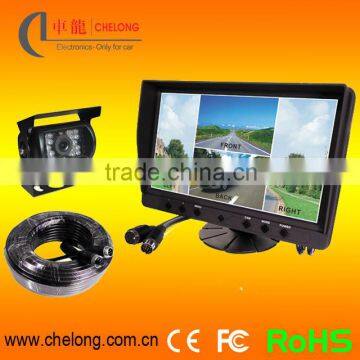 9" stand-alone rear view LCD monitor built-in quad control box