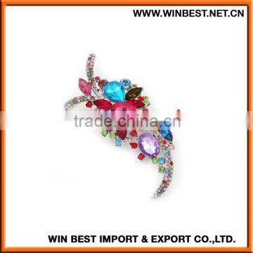 China new design popular rhinestone wedding brooch for dress, rhinestone brooch pin,hair brooches jewelry