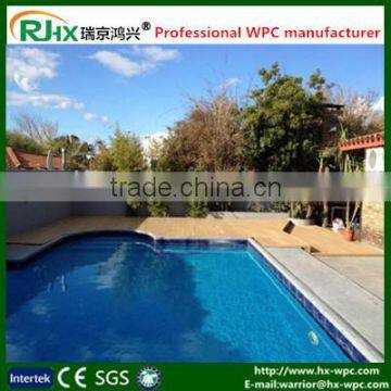 WPC flooring around swimming pool in private villa with non-slip waterproof/High quality and cheap price composite decking