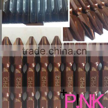 Taiwan S2 material brown color PH2-50 double end screwdriver bits