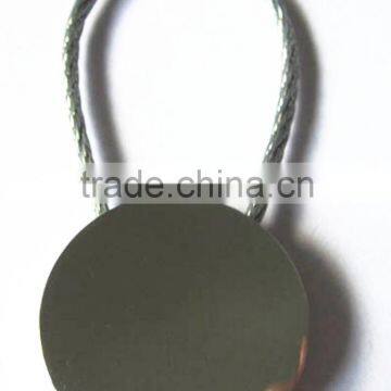 OEM metal round steel custom logo keyring blank