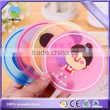 custom transparent cartoon pattern heat protection Soft PVC Rubber Coaster