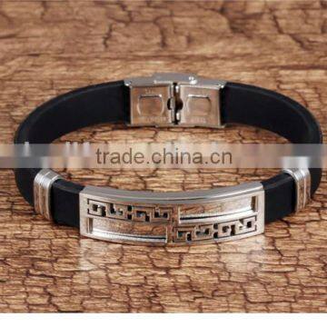 Custom Silicone Bracelet With Stainless Less Clasp Hot-sell