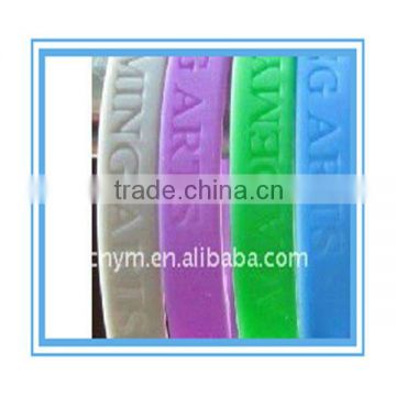 Colored debossed silicone bracelet