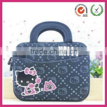 Hello kitty two-zipper neoprene laptop handle bags for kids(factory)