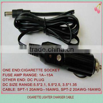 Car Cigarette Lighter Cable With 5.5x2.1mm