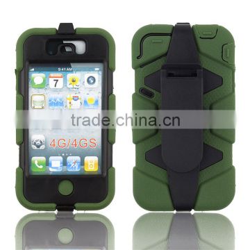 Hot selling military duty shockproof silicone case for iPhone 4 4S