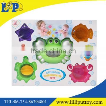 Popular cute animal baby bathing toy with thermometer